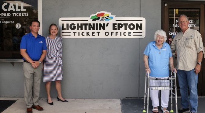 Featured Image for Daytona International Speedways Lightnin Epton Ticket Office Unveiled, Honoring 102-Year-Old Legendary, Inspirational and Beloved Staff Member Juanita Lightnin Epton