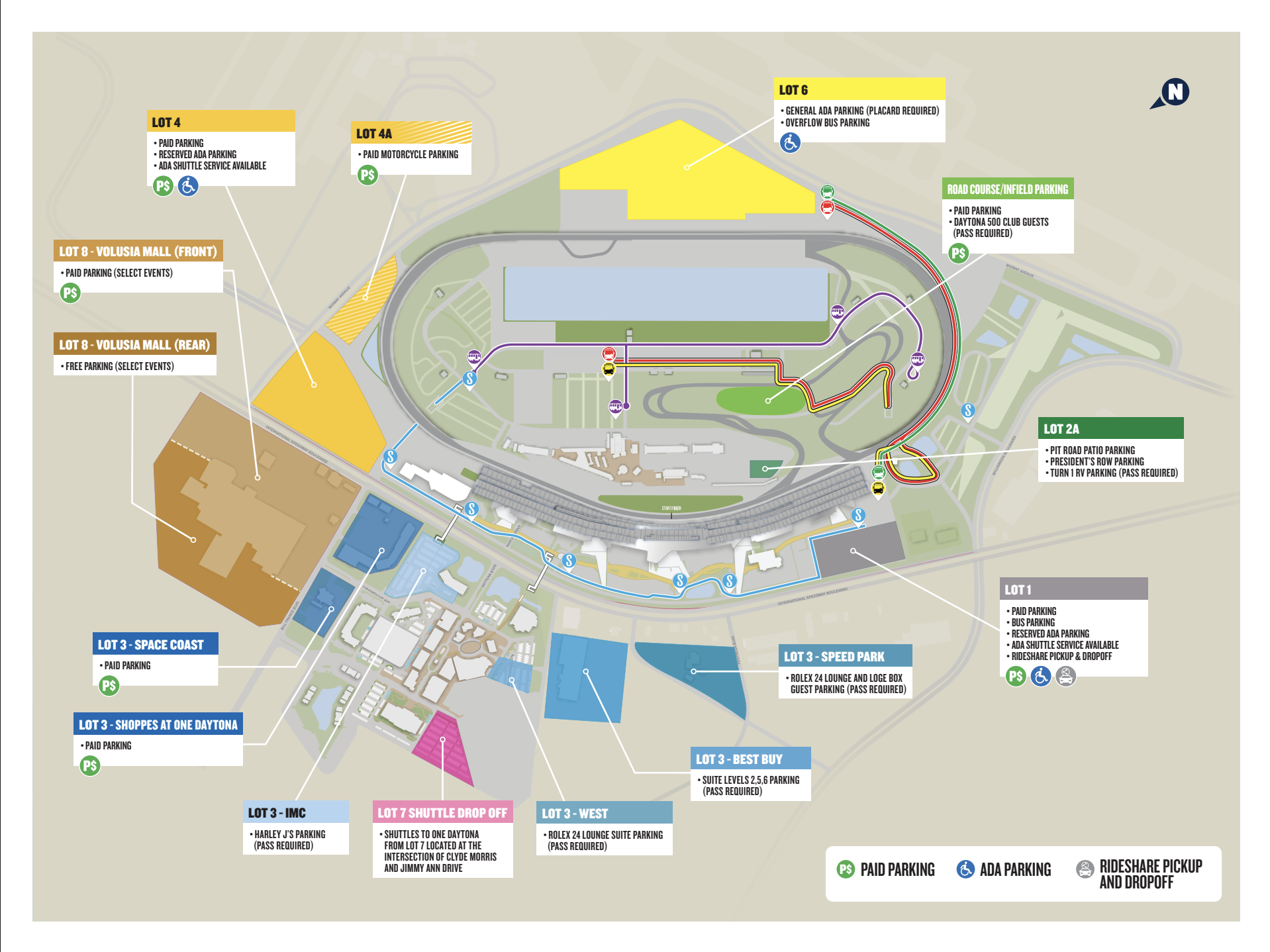 Daytona International Speedway Parking Map